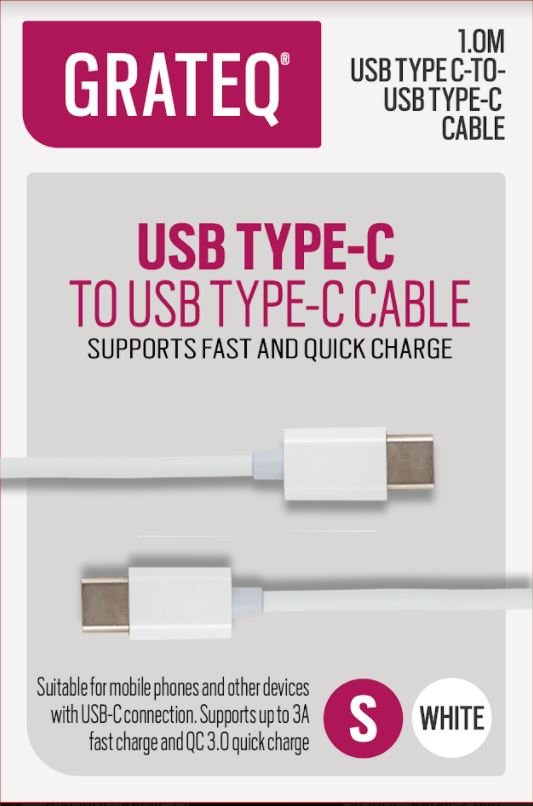 GRATEQ USB - C - USB - C KAAPELI QUICK 1M – GRATEQ |
