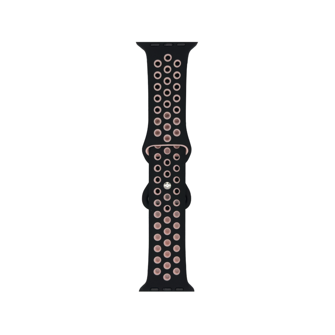 Apple Watch silikoniranneke - Musta/Pinkki