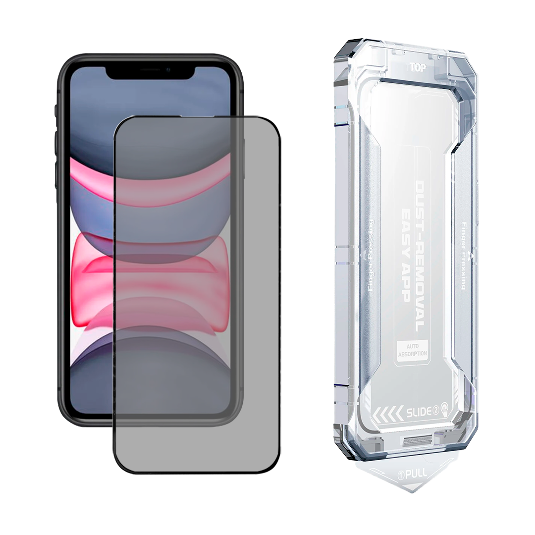 iPhone 11 panssarilasi Riite - Asennuskehikolla, Privacy