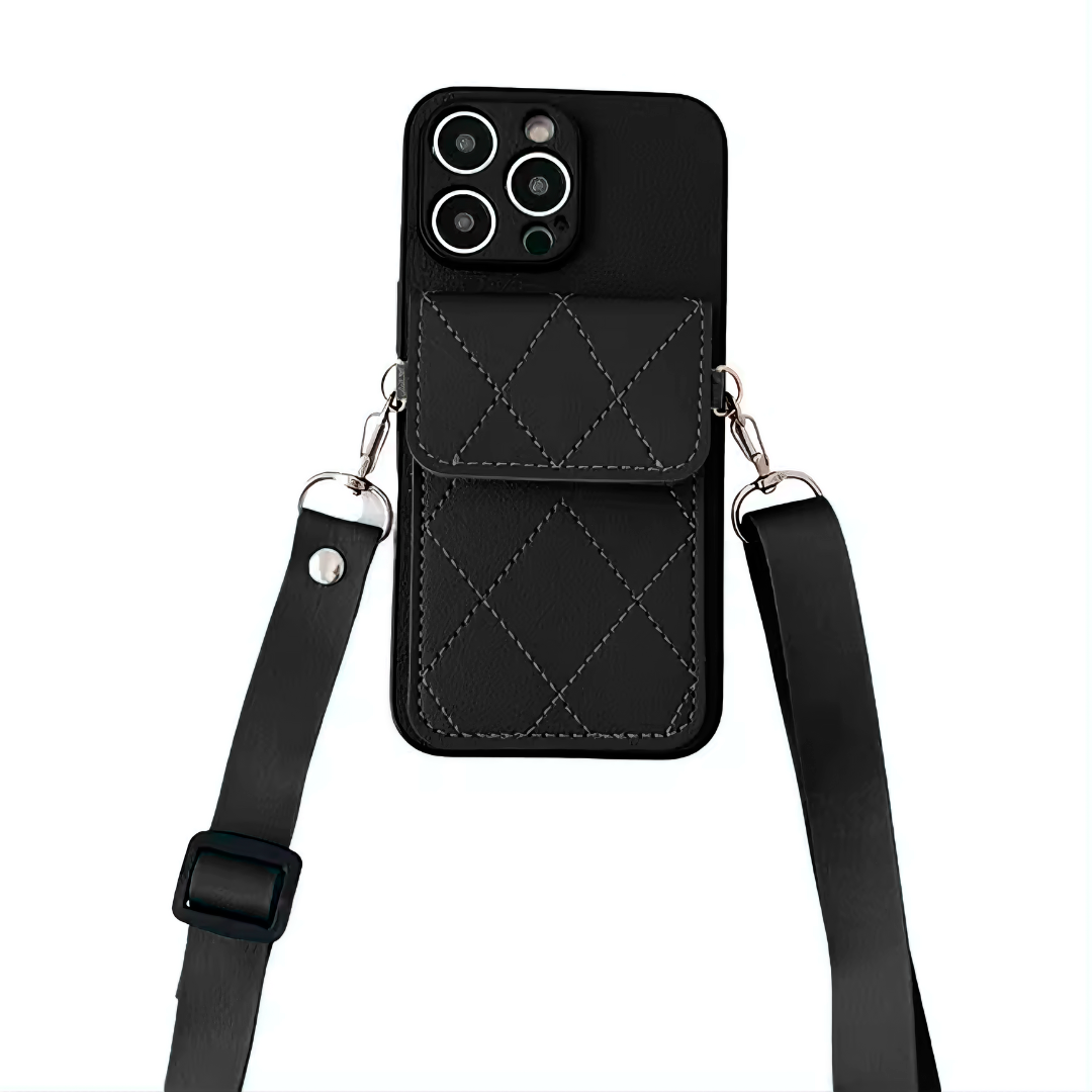 Apple iPhone vegaaninen keinonahkakuori - Lompakko, kantohihna