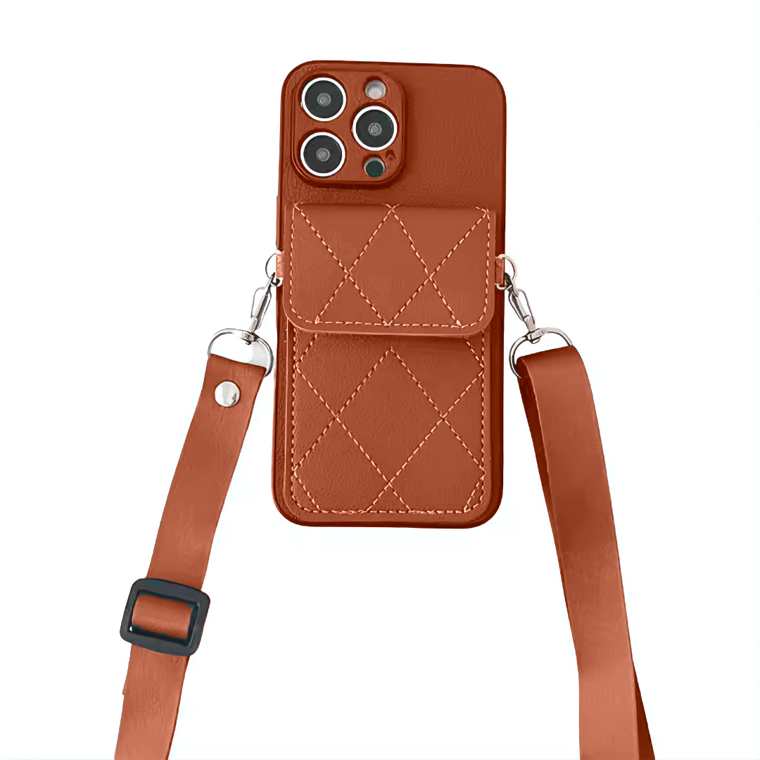 Apple iPhone vegaaninen keinonahkakuori - Lompakko, kantohihna