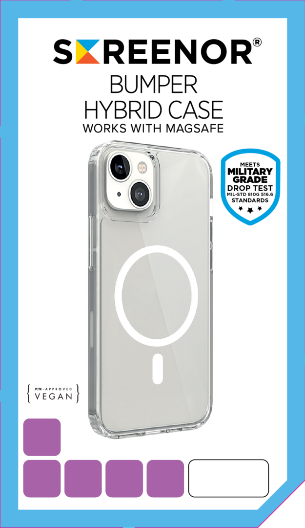 Screenor Bumber iPhone 16e - Läpinäkyvä, MagSafe