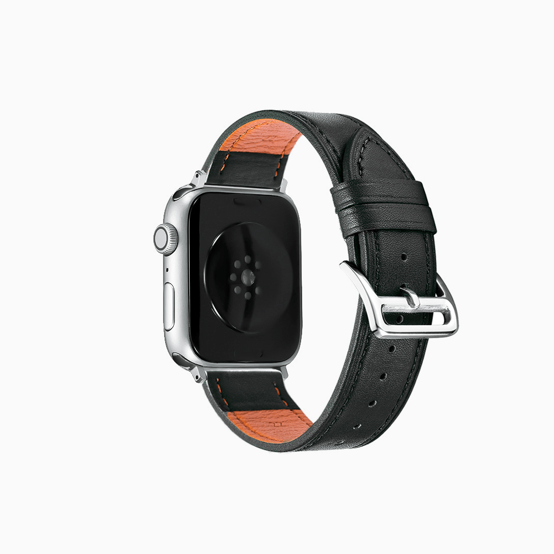 Apple Watch nahkaranneke - Musta – Riite | Apple Watch Ranneke