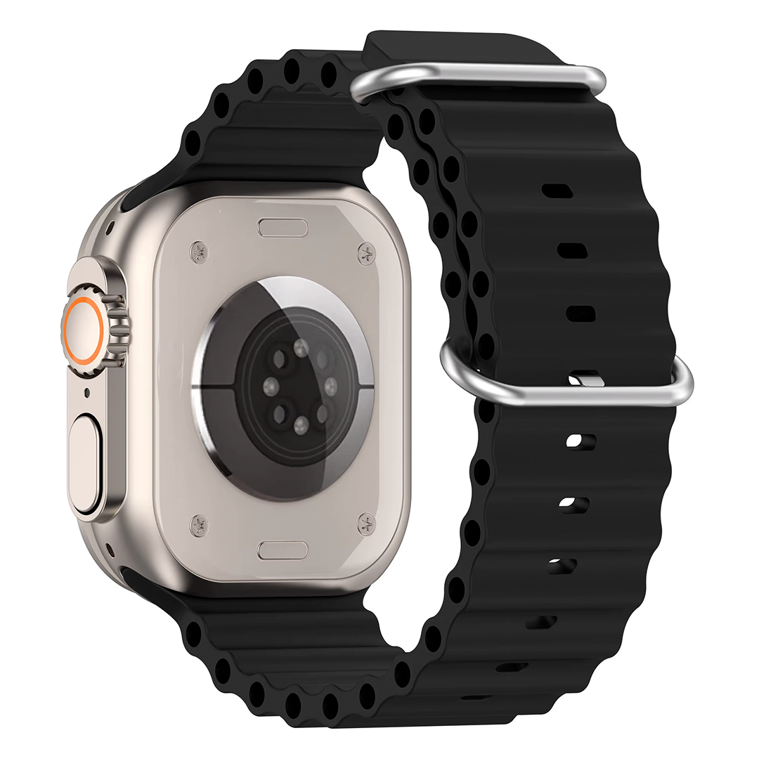 Apple Watch silikoniranneke Ocean - Musta