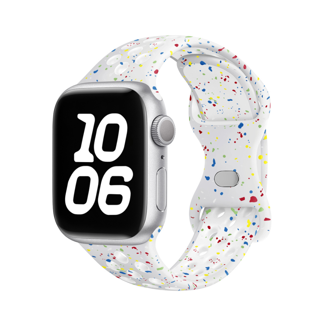 Apple Watch pilkullinen urheilurannekke - Silikoni, valkoinen