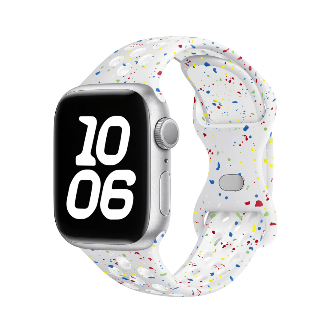 Apple Watch pilkullinen urheilurannekke - Silikoni, valkoinen – Riite | Apple Watch Ranneke