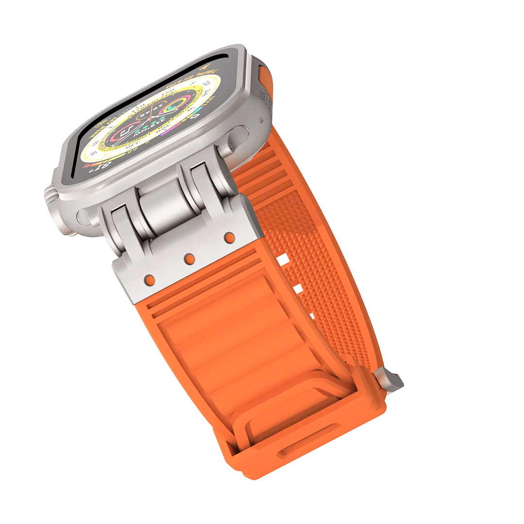 Apple Watch silikoniranneke Vahva - Oranssi / 42/44/45/49 mm – Riite | Apple Watch Ranneke