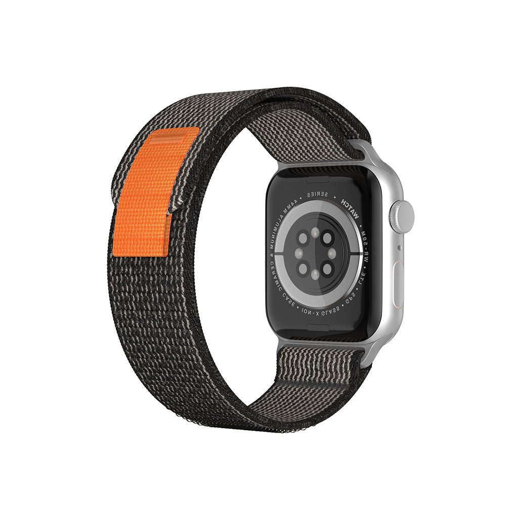 Apple Watch tekstiiliranneke Trail - Harmaa / Oranssi – Riite | Apple Watch Ranneke