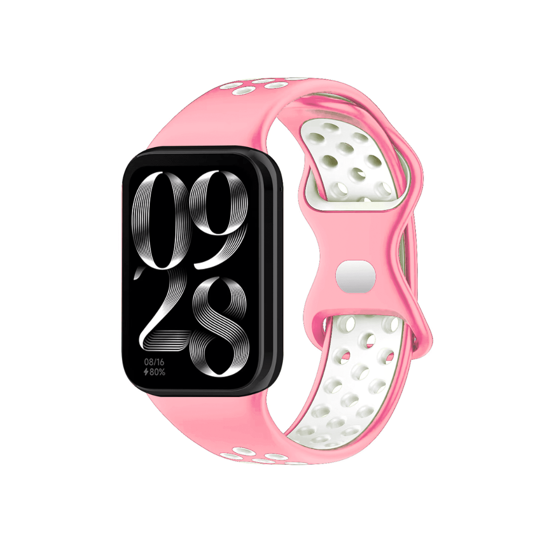 Apple Watch silikoniranneke - Vaaleanpunainen/Valkoinen – Riite | Apple Watch Ranneke