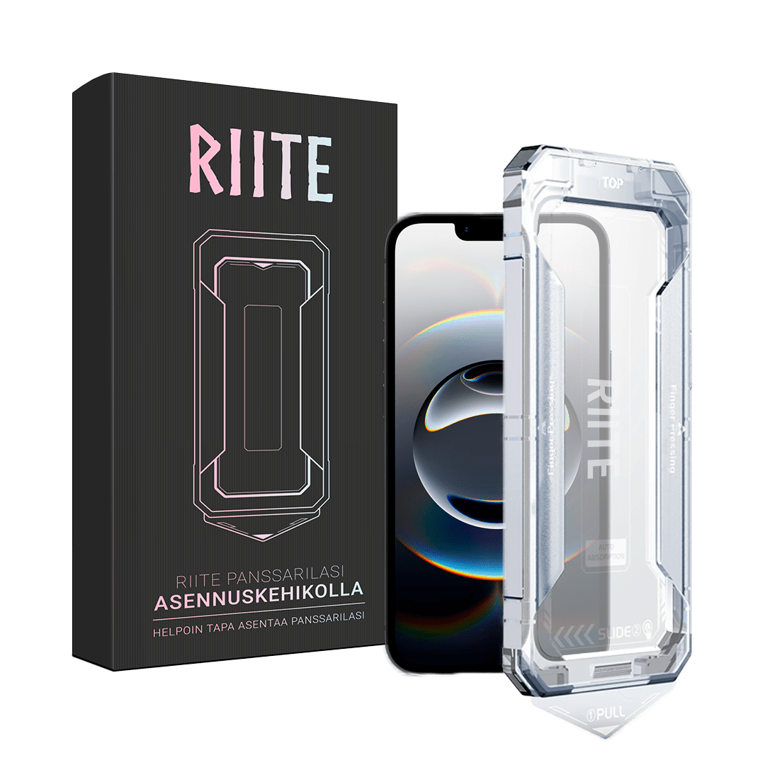 iPhone 16e panssarilasi Riite - Asennuskehikolla, Kirkas – Riite | asennuskehikko_kirkas