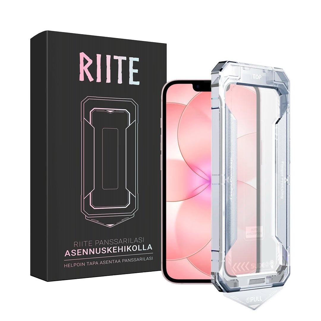 iPhone 17e panssarilasi Riite - Asennuskehikolla, Kirkas – Riite | asennuskehikko_kirkas
