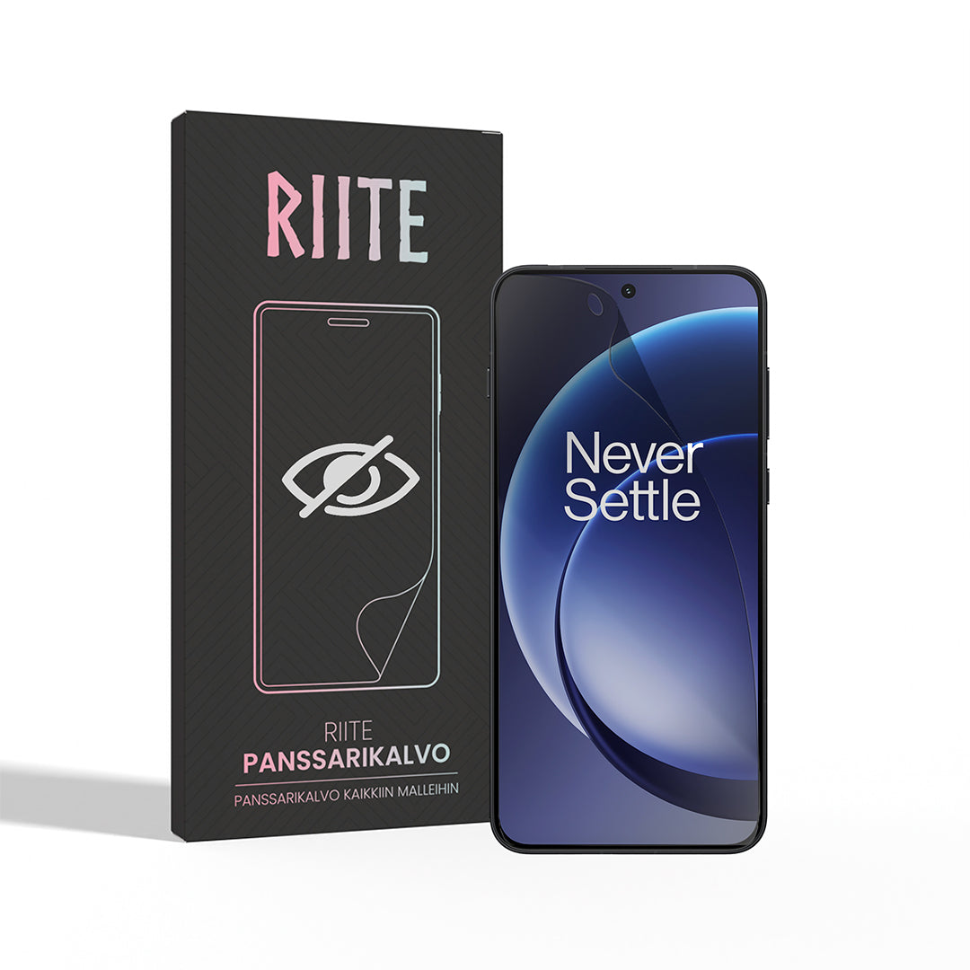 Riite Privacy panssarikalvo OnePlus 15R:lle – yksityisyydensuoja, hero-kuva