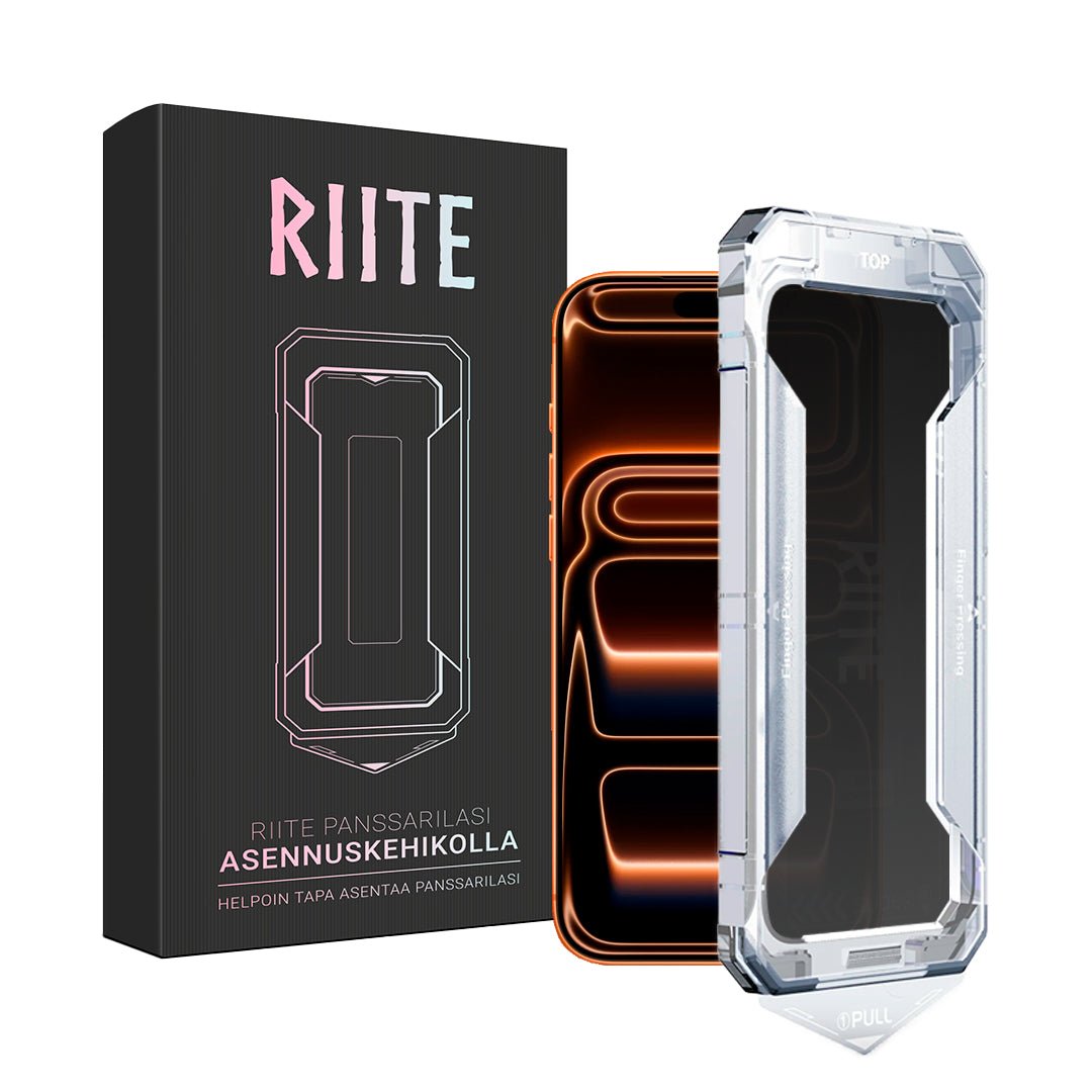 iPhone 17 Pro panssarilasi Riite - Asennuskehikolla, Privacy – Riite | Asennuskehikko_Privacy
