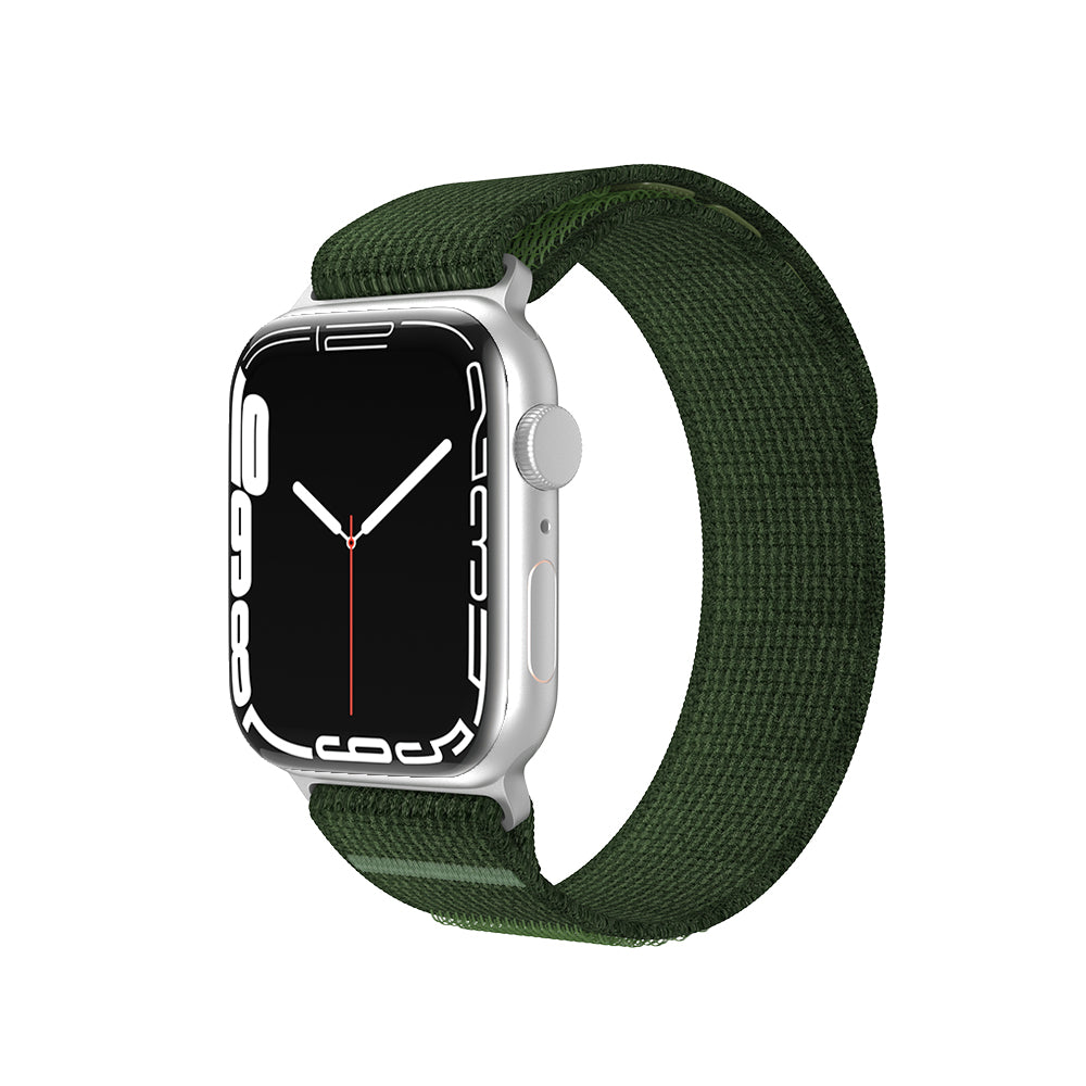 Apple Watch tekstiiliranneke Trail - Vihreä / Oranssi