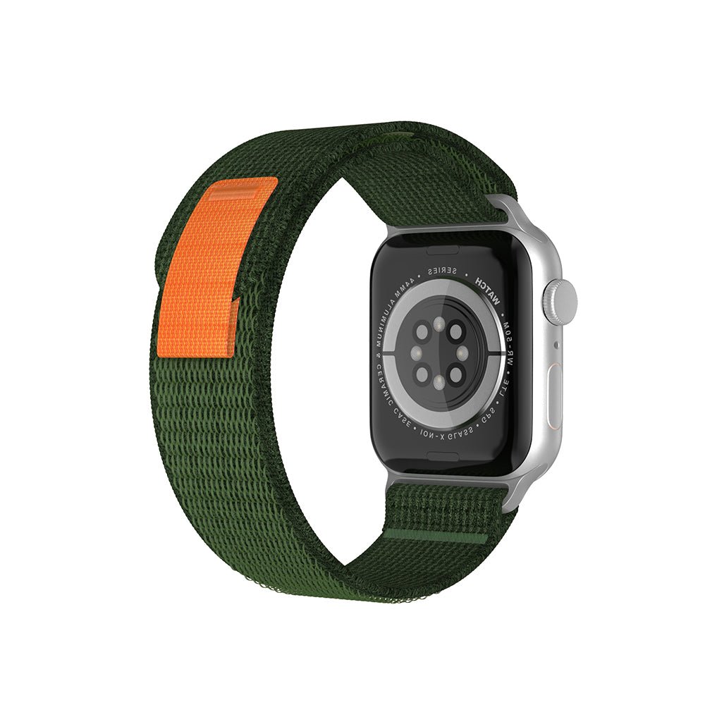 Apple Watch tekstiiliranneke Trail - Vihreä / Oranssi – Riite | Apple Watch Ranneke