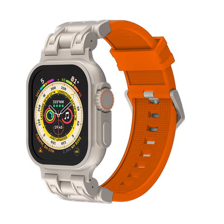 Apple Watch silikoniranneke Vahva - Oranssi