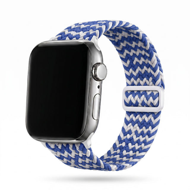 Apple Watch Braided valkoinen sininen tekstiiliranneke hero kuva
