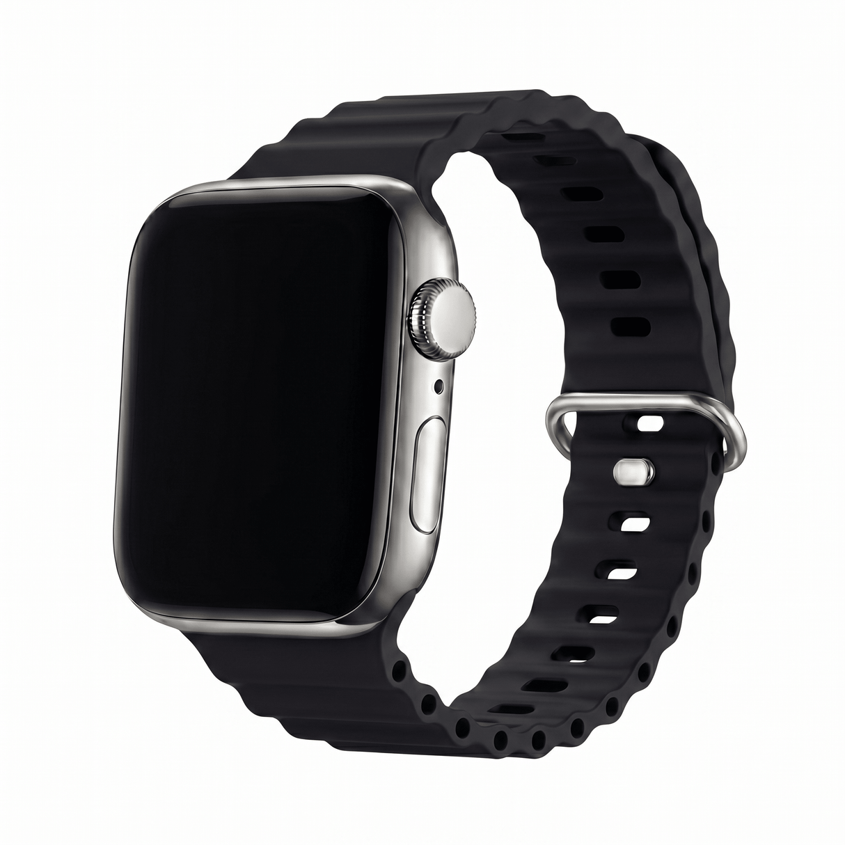 Apple Watch Ocean silikoniranneke - Musta – Riite | Apple Watch Ranneke