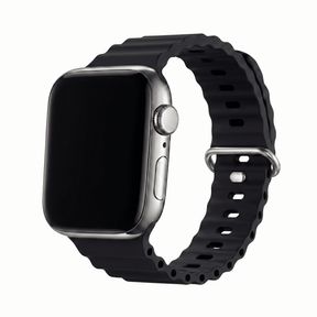 Apple Watch Ocean silikoniranneke - Musta – Riite | Apple Watch Ranneke