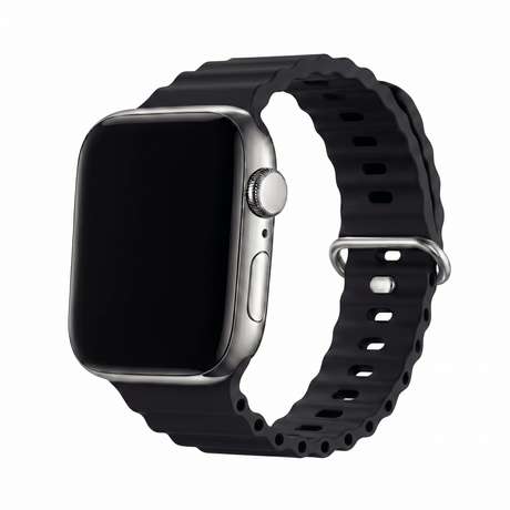 Apple Watch Ocean silikoniranneke - Musta – Riite | Apple Watch Ranneke