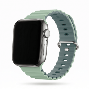 Apple Watch Ocean silikoniranneke - Pastellinvihreä/Pastellinsininen – Riite | Apple Watch Ranneke