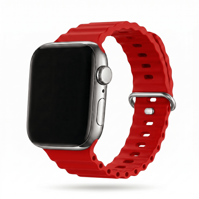 Apple Watch Ocean silikoniranneke - Punainen – Riite | Apple Watch Ranneke