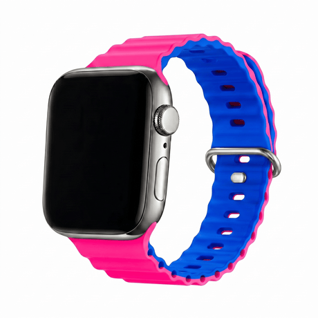 Apple Watch Ocean silikoniranneke - Sininen/Pinkki NEO – Riite | Apple Watch Ranneke