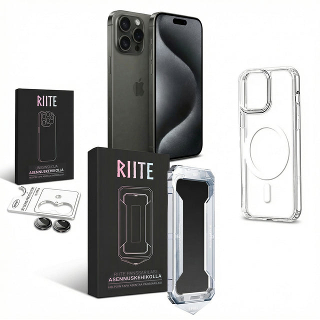 iPhone Essentials - Privacy panssarilasi, kameransuoja & MagSafe - kuori – Riite | Asennuskehikko_Privacy