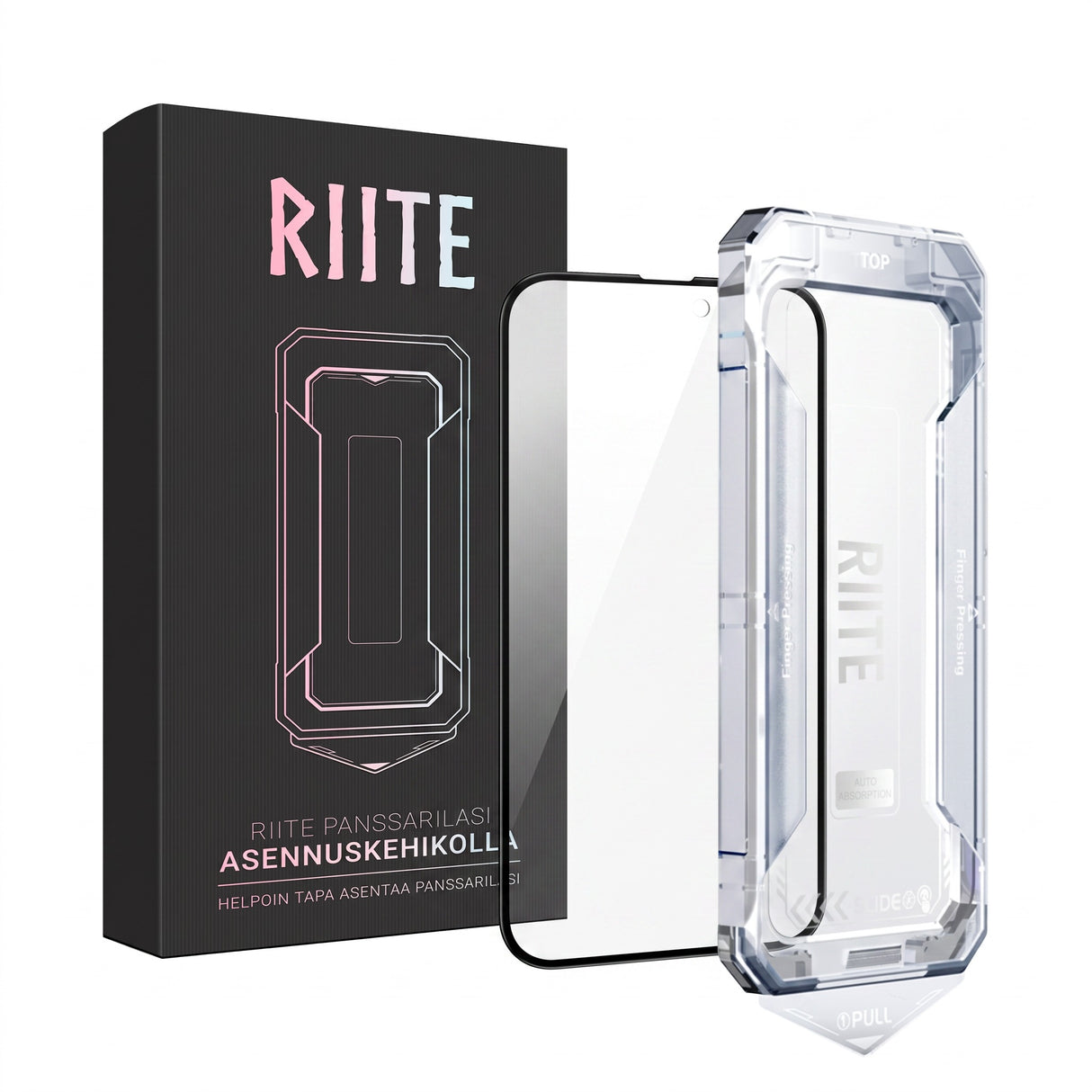 Apple iPhone Riite Panssarilasi - Asennuskehikolla, Kirkas – Riite | asennuskehikko_kirkas