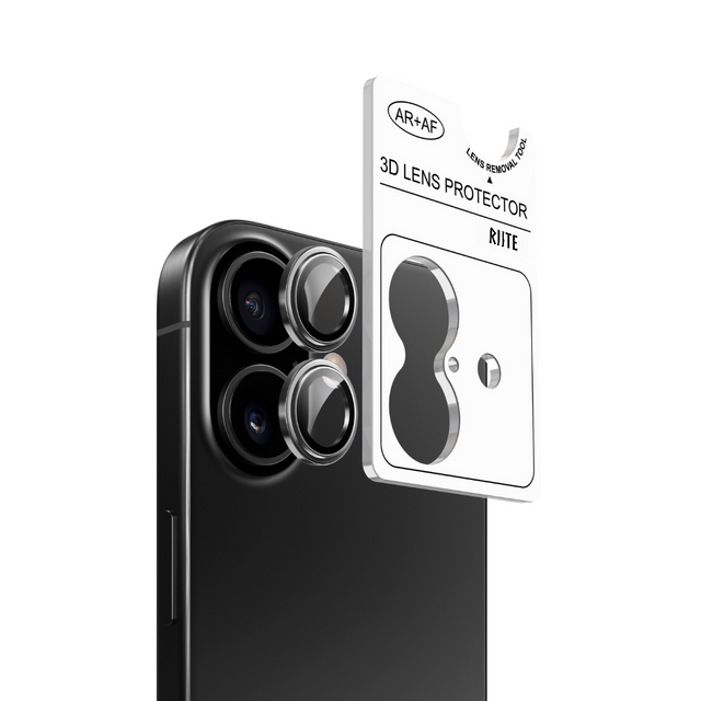 iPhone 17 Pro Riite kameran linssinsuoja – harmaa kehys ja asennuskehikko