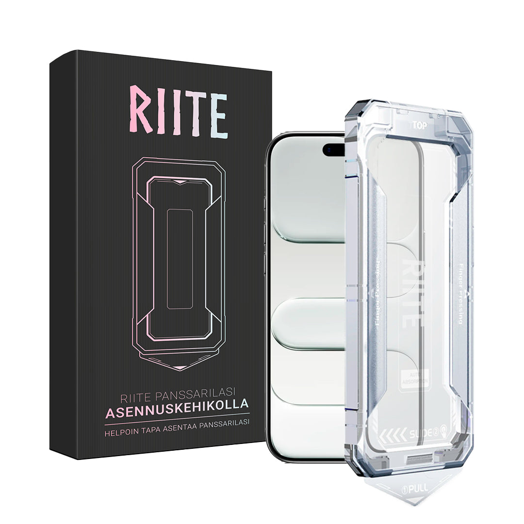 iPhone Air panssarilasi, kirkas – Riite asennuskehikko 30 s, kuplaton.