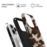 Riite Mokka kuori iPhone 14 – kaksiosainen rakenne: TPU-sisäkuori ja kova ulkokuori, mokkakuosi