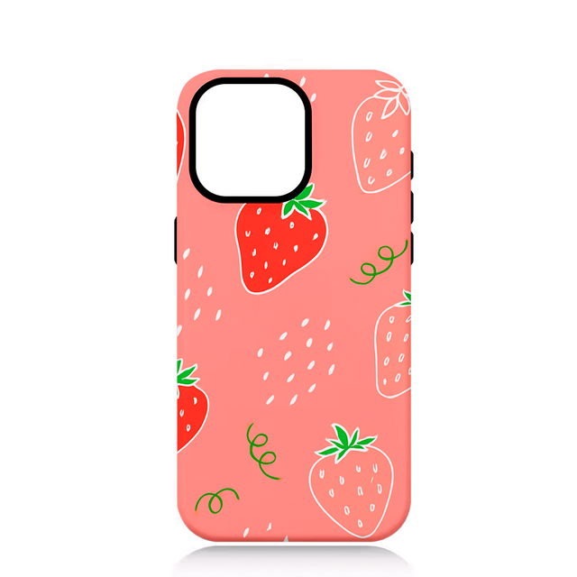 Riite Mansikka suojakuori iPhone 14 Pro Max – vaaleanpunainen kuosi ja ohut istuvuus