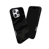 Riite – Musta camo iPhone 16 -kuori sivuprofiilista – ohut, kevyt ja korotetut reunat