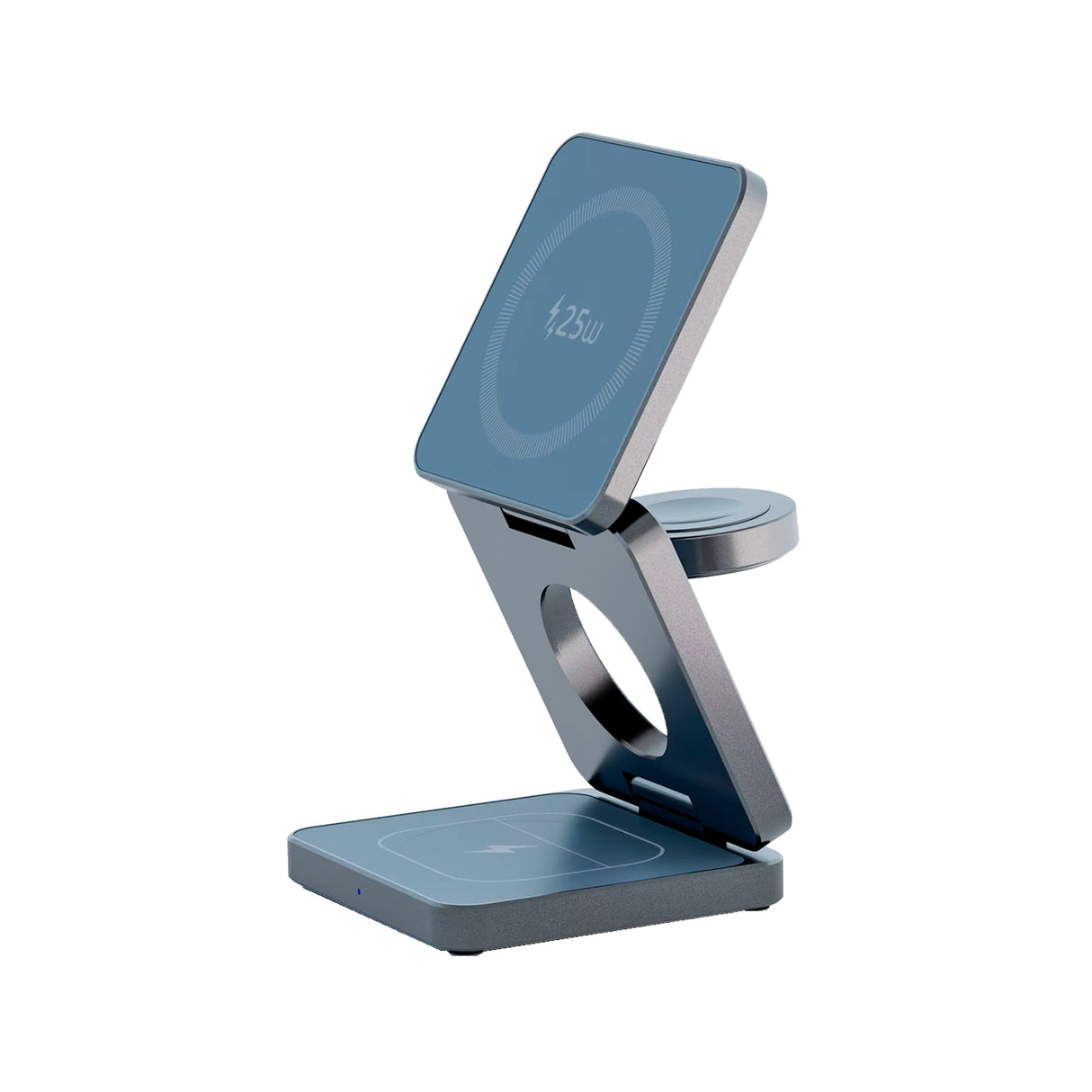 Riite Qi2.2 25W 3-in-1 latausteline, harmaa – hero