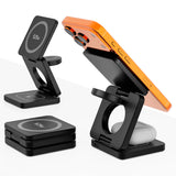 Musta latausteline pöydällä käytössä