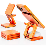 Oranssi langaton latausasema käytössä