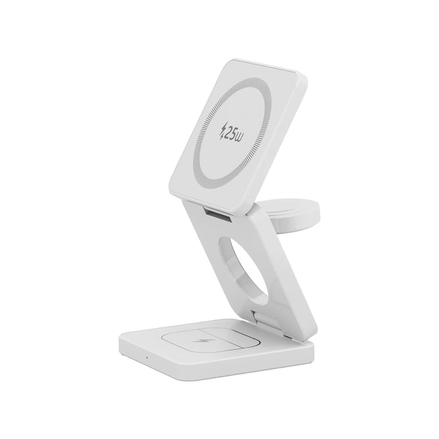 Riite Qi2.2 25W 3-in-1 latausteline, valkoinen – hero