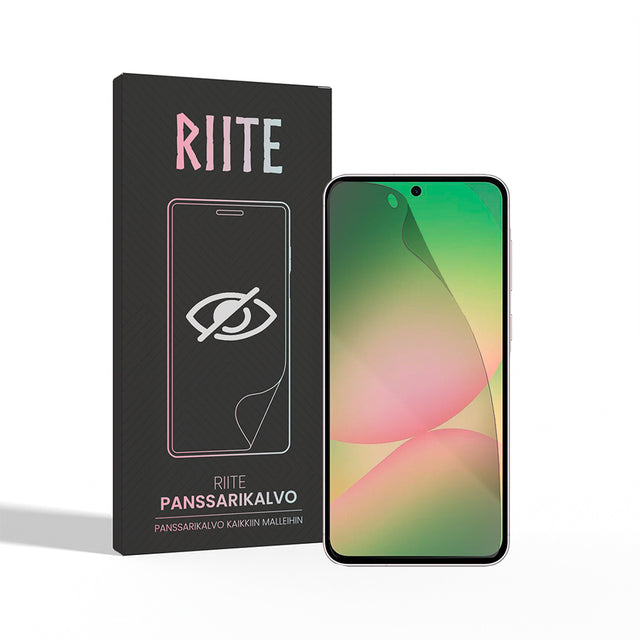 Riite – Panssarikalvo Privacy, Samsung Galaxy A56 5G – hero-kuva, yksityisyydensuojaava näytönsuoja 